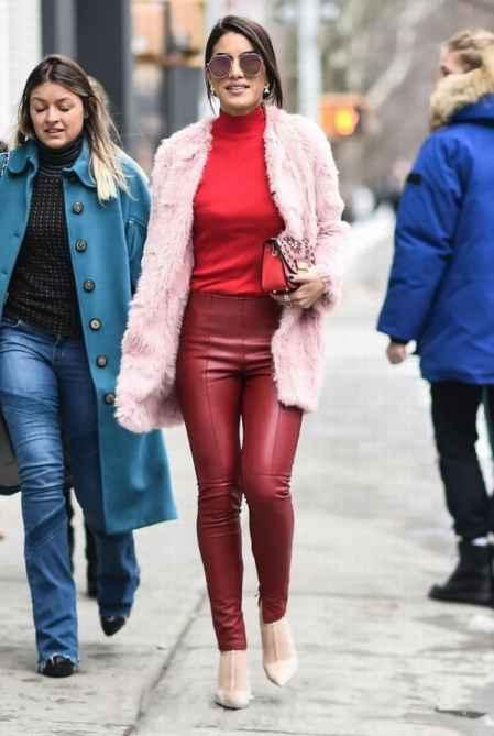 红毛衣欧美搭配图片,色彩与风格的完美融合